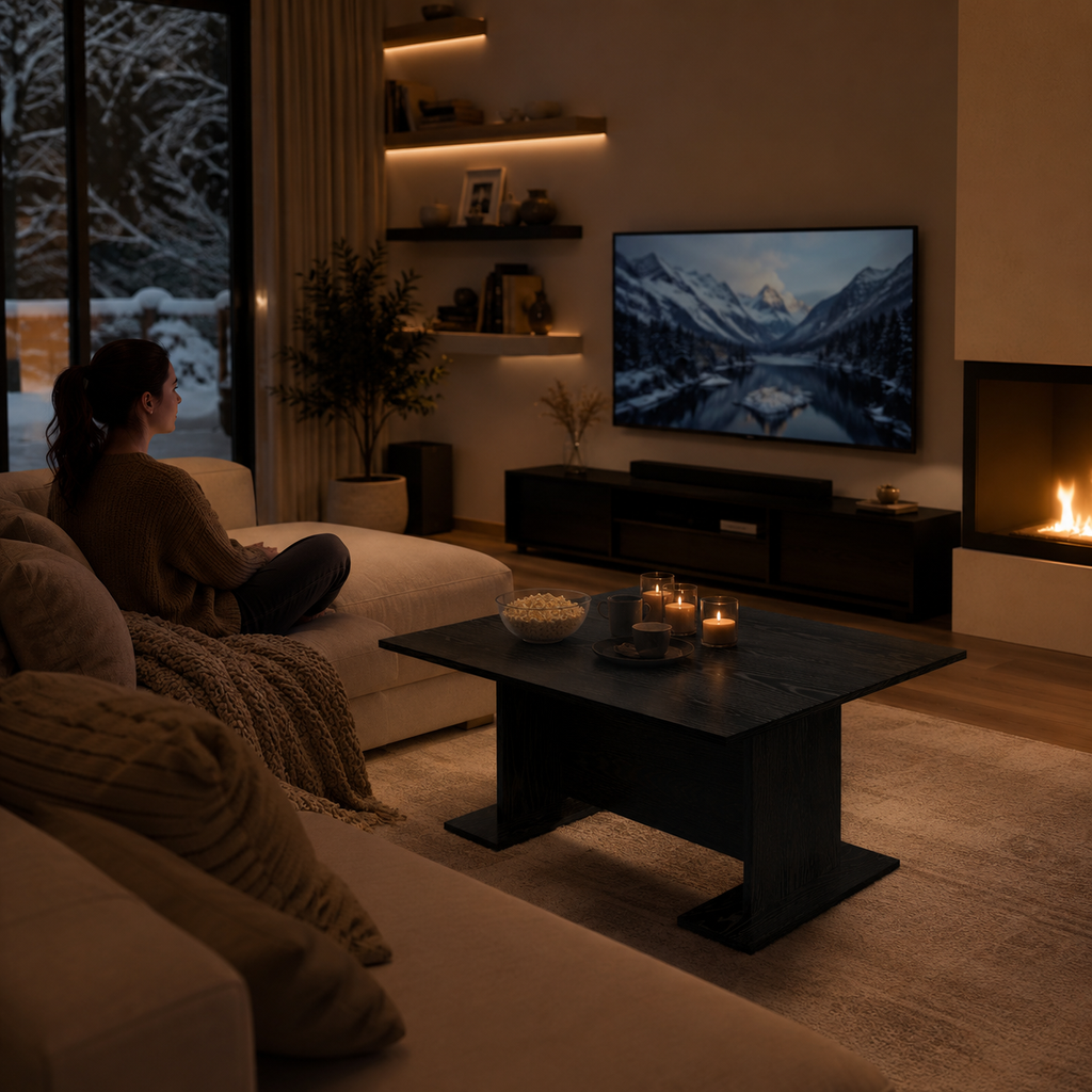 Table Basse Rustéa™ | Finition Bois Rustique & Design Contemporain