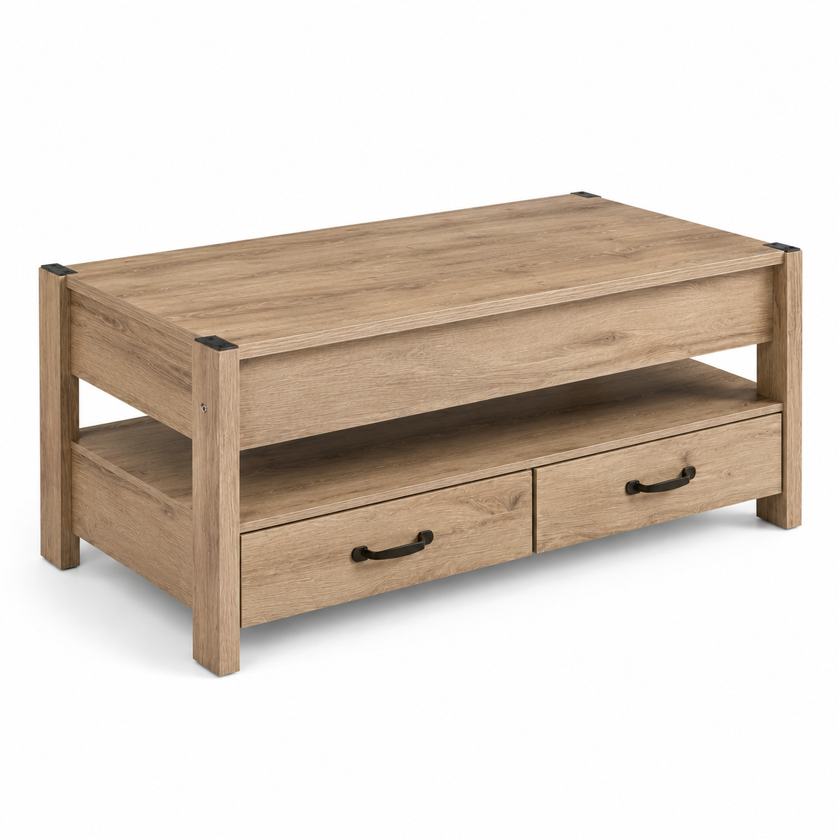 Table Basse Relevable Novea™ | Effet Bois Rustique
