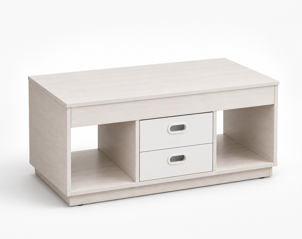 Table Basse Relevable Sylvena™ | Avoine & Double Plateau