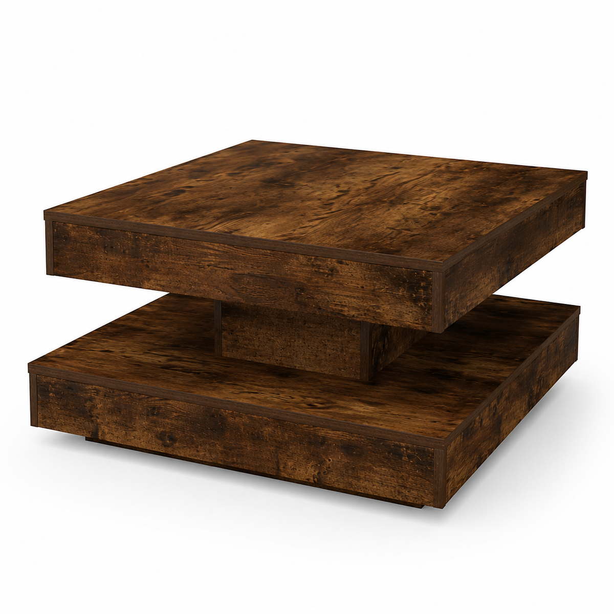 Table Basse Rotative Orvella™ | Finition Chêne Fumé & Plateau Pivotant à 360°