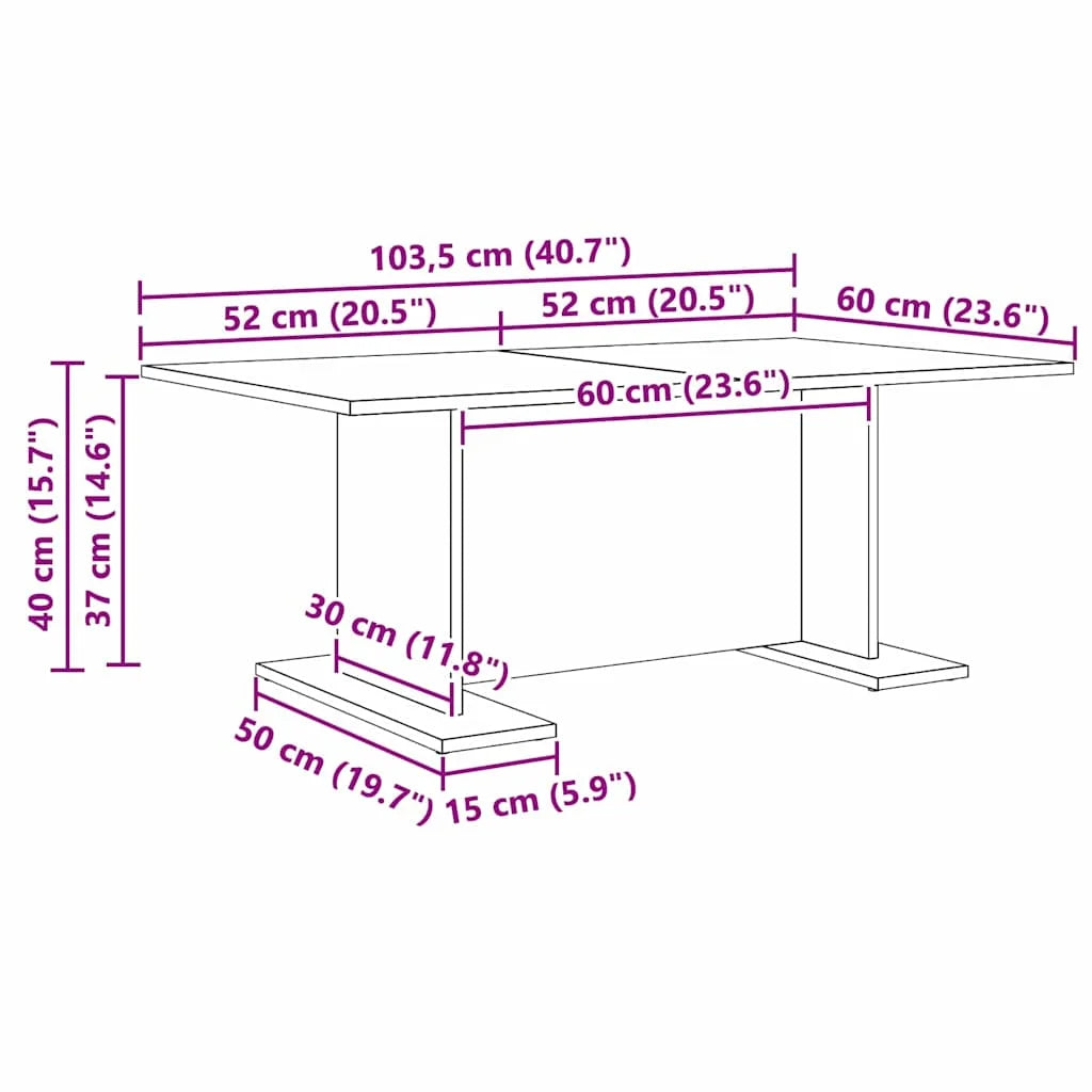 Table Basse Rustéa™ | Finition Bois Rustique & Design Contemporain
