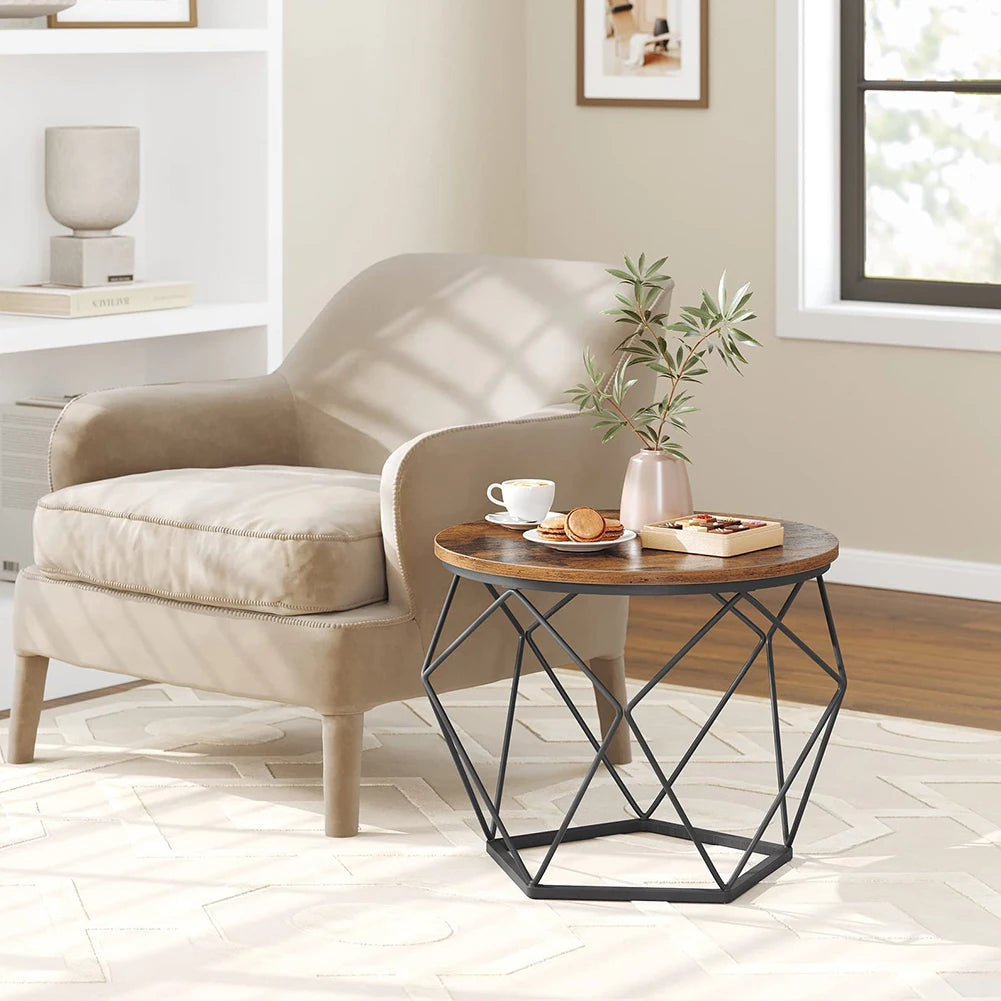 Table Basse Gigogne Loftéria™ | Effet Bois Rustique & Structure Métal Noir