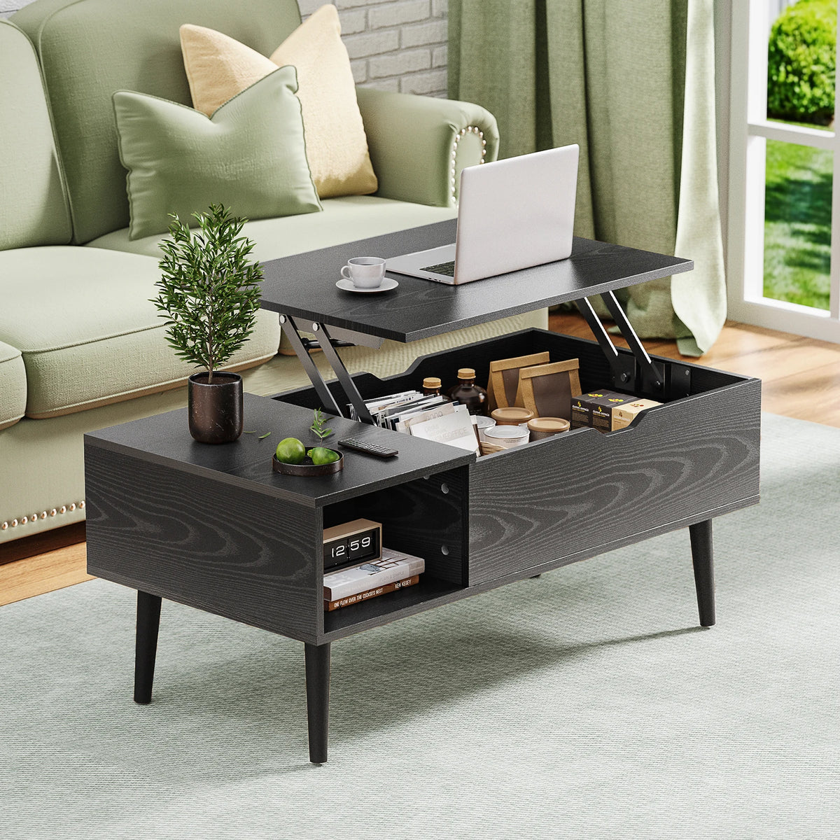 Table Basse Relevable Oria™ | Noir Design Moderne