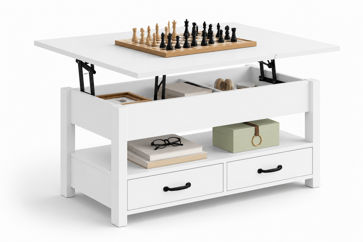Table Basse Relevable Aspen™ | Laqué Blanc