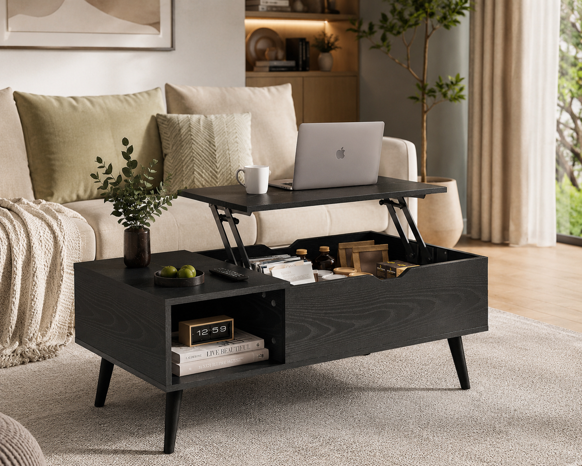Table Basse Relevable Oria™ | Noir Design Moderne