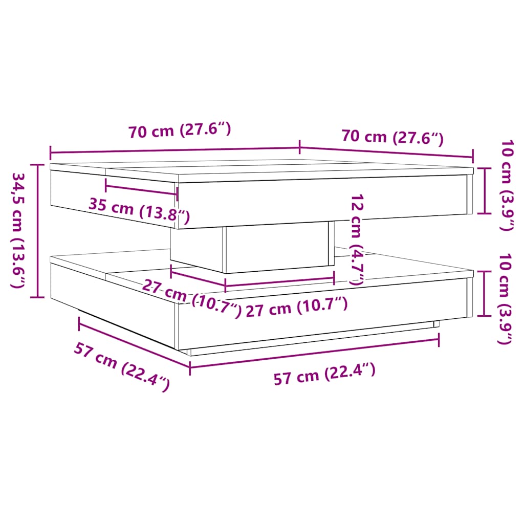 Table Basse Rotative Orvella™ | Finition Chêne Fumé & Plateau Pivotant à 360°