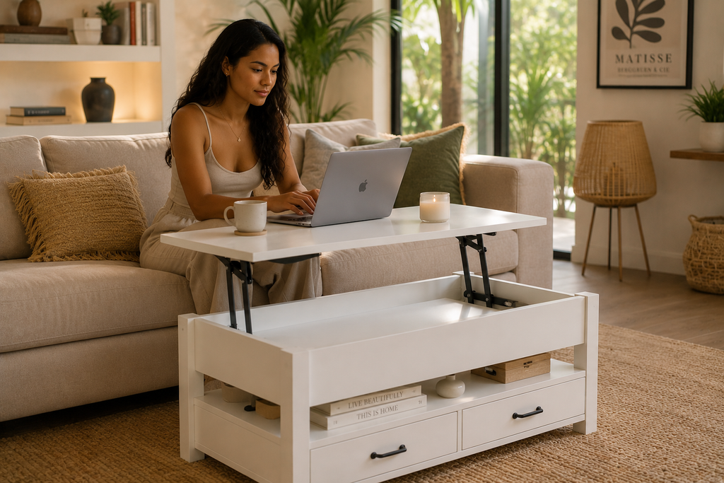Table Basse Relevable Aspen™ | Laqué Blanc